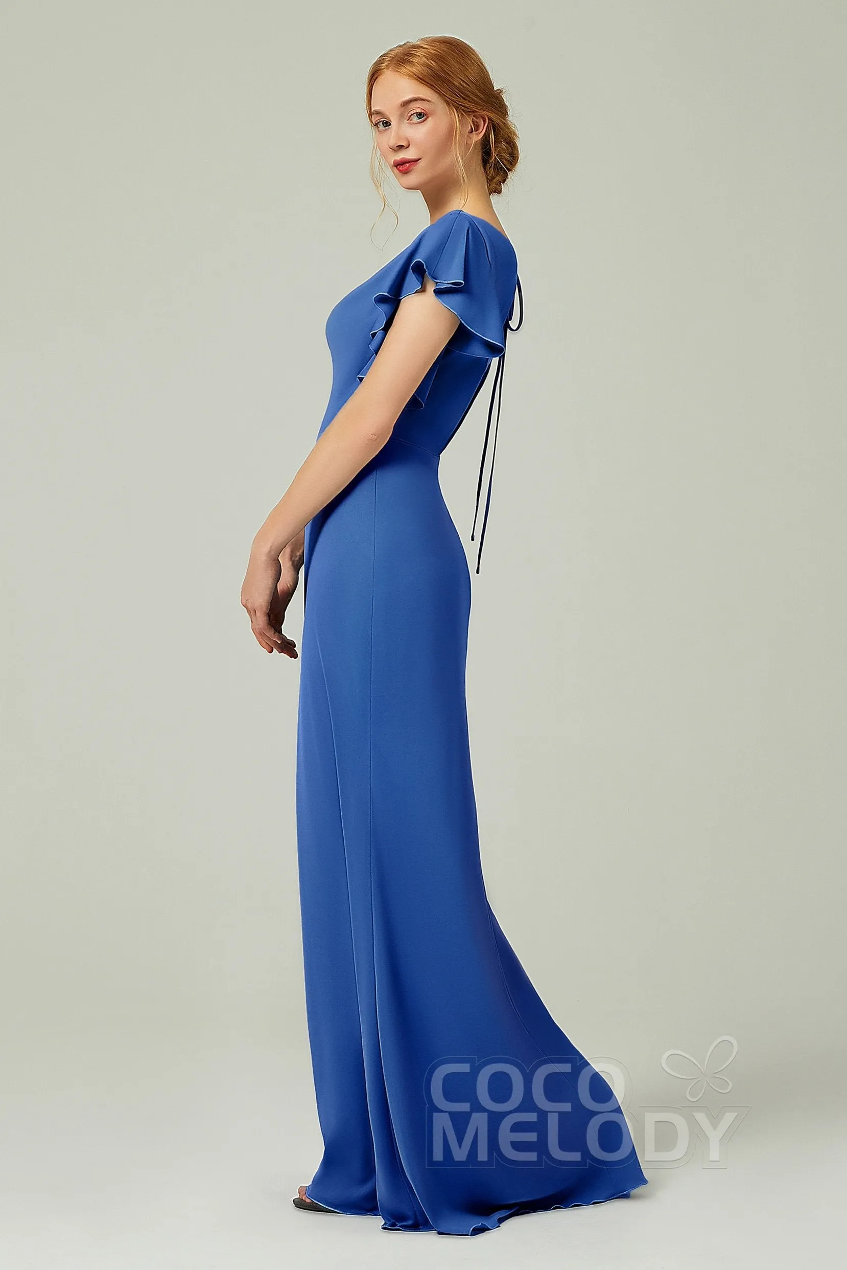 Sheath-Column Floor Length Chiffon Bridesmaid Dress Formal Dresses CB0357 sold by Cocomelody product image thumbnail 3