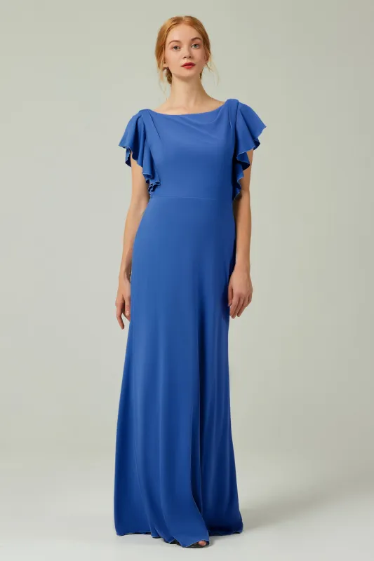 Sheath-Column Floor Length Chiffon Bridesmaid Dress Formal Dresses CB0357 sold by Cocomelody