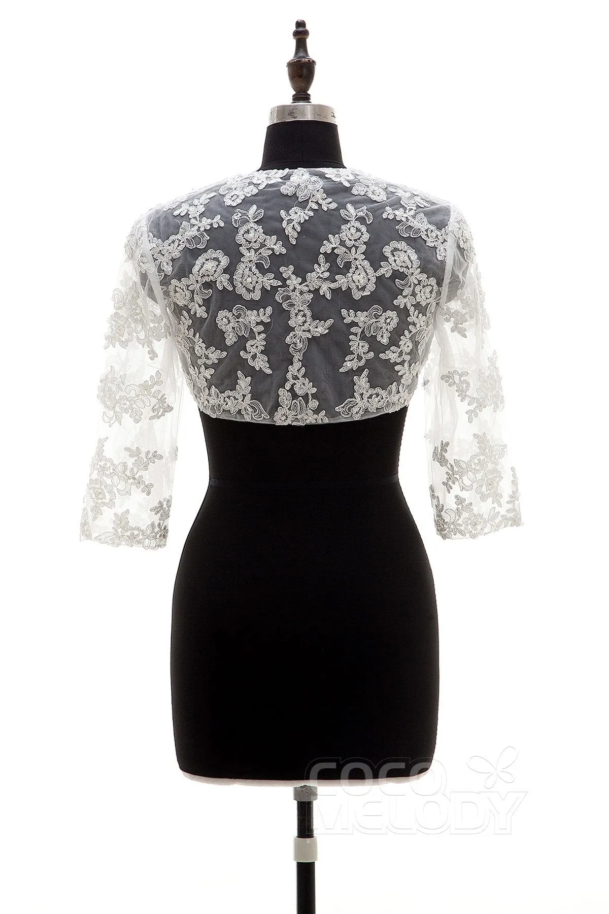 Lace 3/4 Length Sleeve Wedding Jacket AC6016 sold by Cocomelody product image thumbnail 2