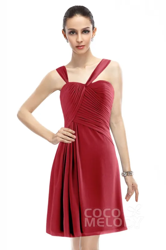 A-Line Knee Length Chiffon Bridesmaid Dress COZK1401A sold by Cocomelody
