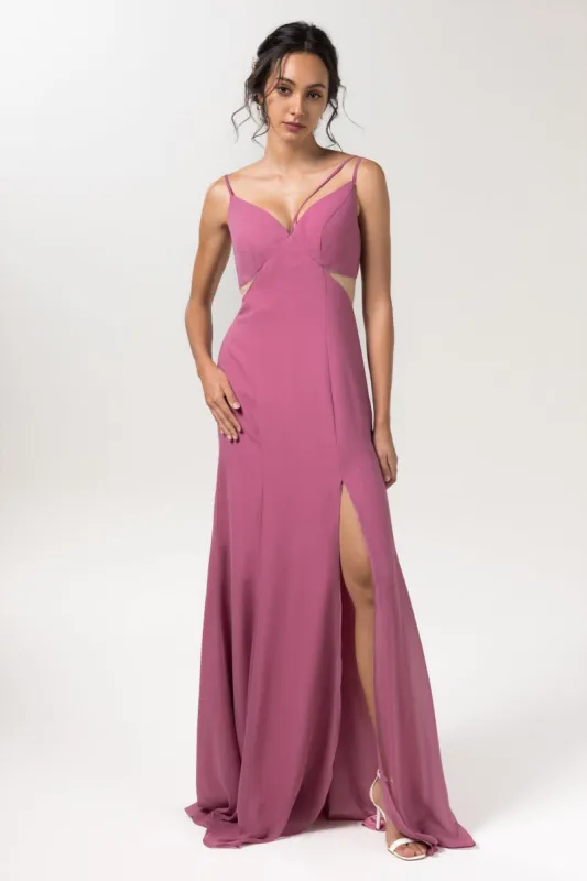 Sheath-Column Floor Length Chiffon Bridesmaid Dress CB0558 sold by Cocomelody