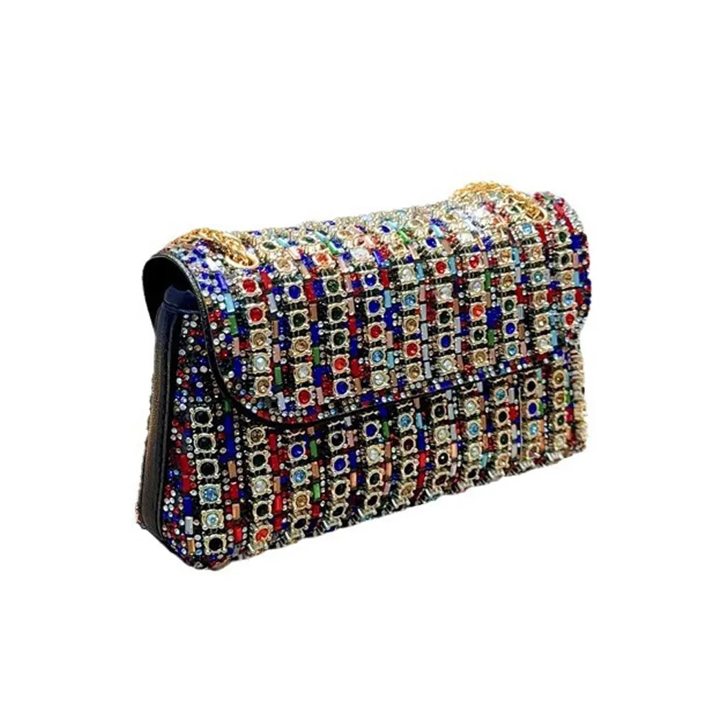 Vintage underarm bag Stylish rhinestone small bag Shoulder Bag Crossbody dinner bag 777753447631 sold by Cocomelody