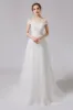 A-Line Sweep-Brush Train Lace Tulle Wedding Dress CW2711 sold by Cocomelody
