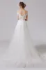 A-Line Sweep-Brush Train Lace Tulle Wedding Dress CW2711 sold by Cocomelody