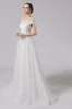 A-Line Sweep-Brush Train Lace Tulle Wedding Dress CW2711 sold by Cocomelody