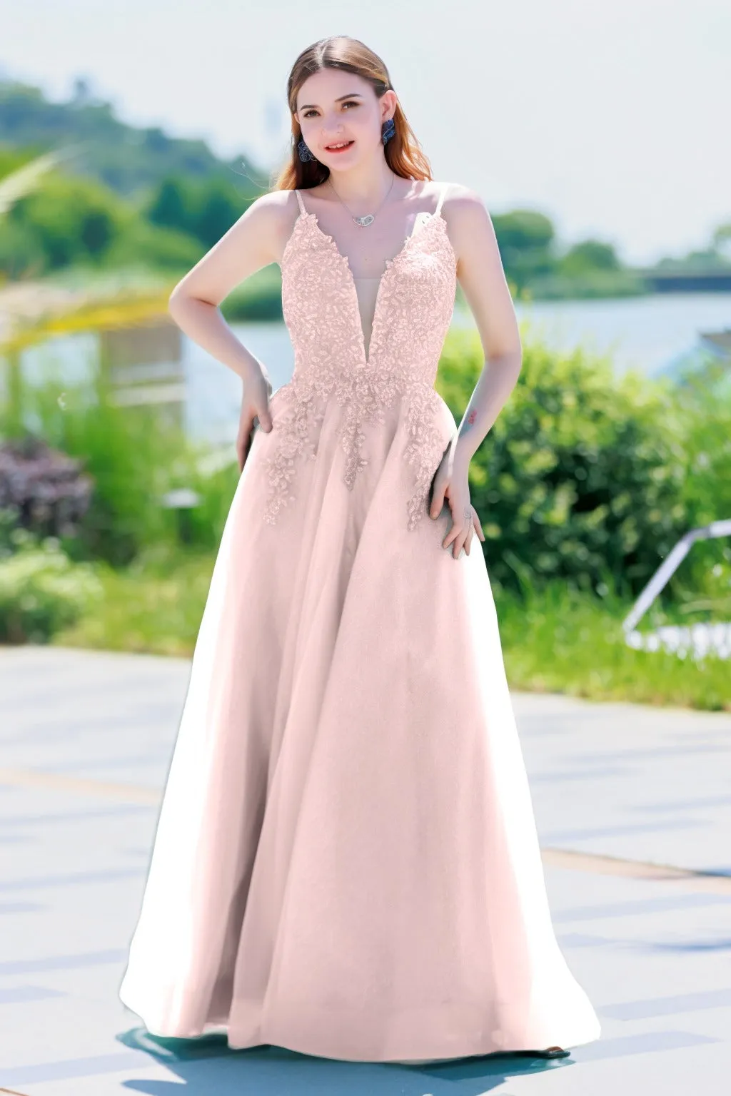A-Line Floor Length Tulle Prom Dress CS0501 sold by Cocomelody product image thumbnail 4
