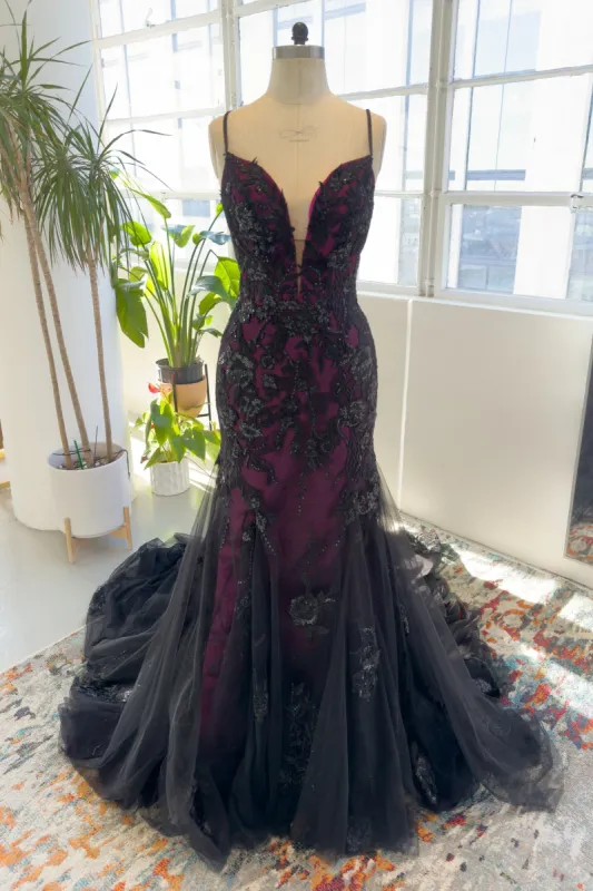 Trumpet-Mermaid Court Train Lace Tulle Wedding Dress CW3008 sold by Cocomelody