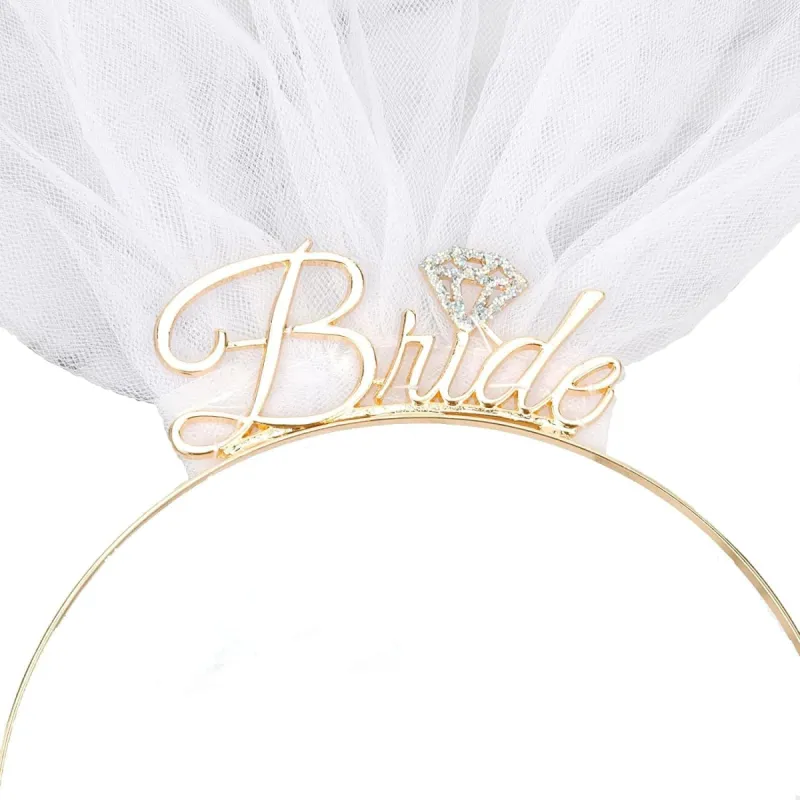 Powdered bride gold metal headband 800564105969 sold by Cocomelody