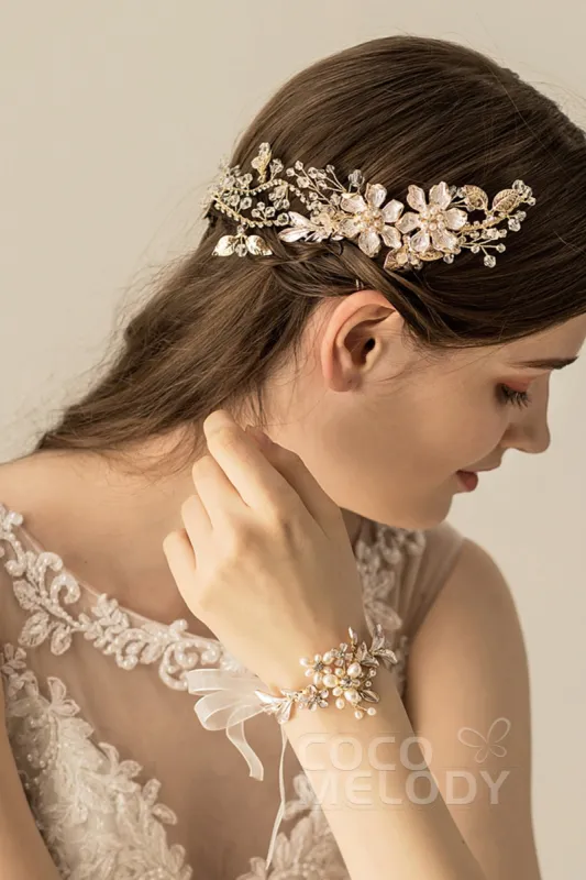 Alloy Hair Combs with Crystals CH0265 sold by Cocomelody