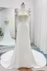 Trumpet-Mermaid Court Train Lace Stretch Satin Wedding Dress CW3266 sold by Cocomelody