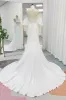 Trumpet-Mermaid Court Train Lace Stretch Satin Wedding Dress CW3266 sold by Cocomelody