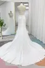 Trumpet-Mermaid Court Train Lace Stretch Satin Wedding Dress CW3266 sold by Cocomelody