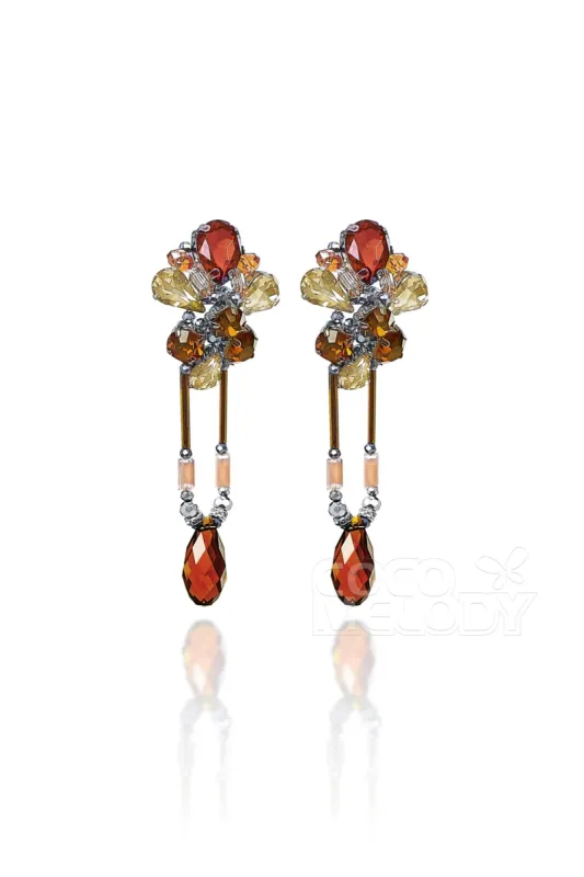 Fashion Alloy Wedding Earrings with Jewel HG18015 sold by Cocomelody