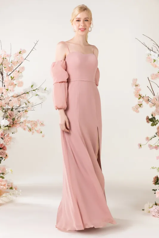 Trumpet Sweep-Brush Train Chiffon Bridesmaid Dress CB0459 sold by Cocomelody
