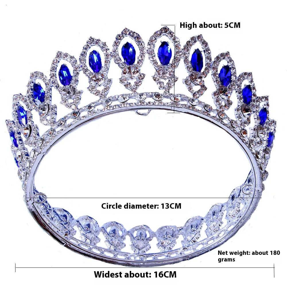 Full diamond Baroque round bridal tiara Crown accessories Alloy headband round tiara 723179819813 sold by Cocomelody product image thumbnail 2