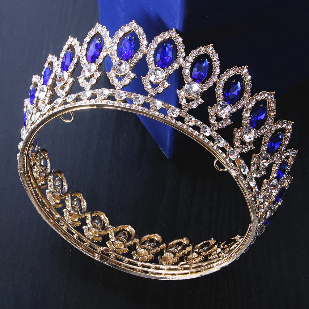 Full diamond Baroque round bridal tiara Crown accessories Alloy headband round tiara 723179819813 sold by Cocomelody product image thumbnail 4