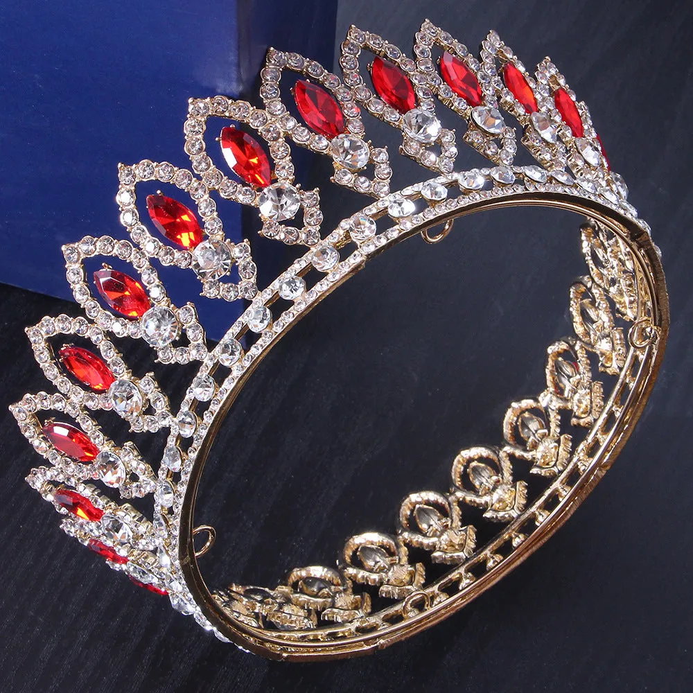 Full diamond Baroque round bridal tiara Crown accessories Alloy headband round tiara 723179819813 sold by Cocomelody product image thumbnail 3