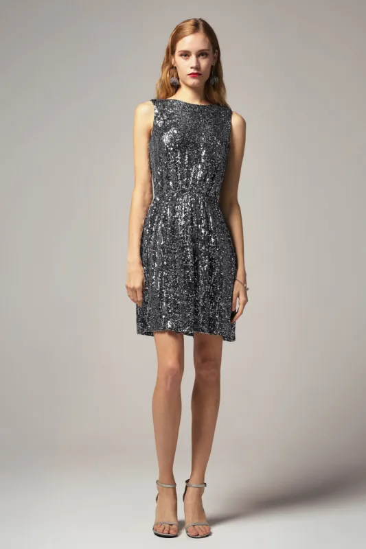 A-Line Short-Mini Sequined Dress CB0403 sold by Cocomelody