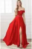 A-Line Sweep-Brush Train Elastic Satin Prom Dress CS0414 sold by Cocomelody
