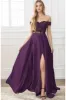 A-Line Sweep-Brush Train Elastic Satin Prom Dress CS0414 sold by Cocomelody