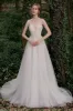 A-Line Sweep-Brush Train Lace Tulle Wedding Dress CW2754 sold by Cocomelody