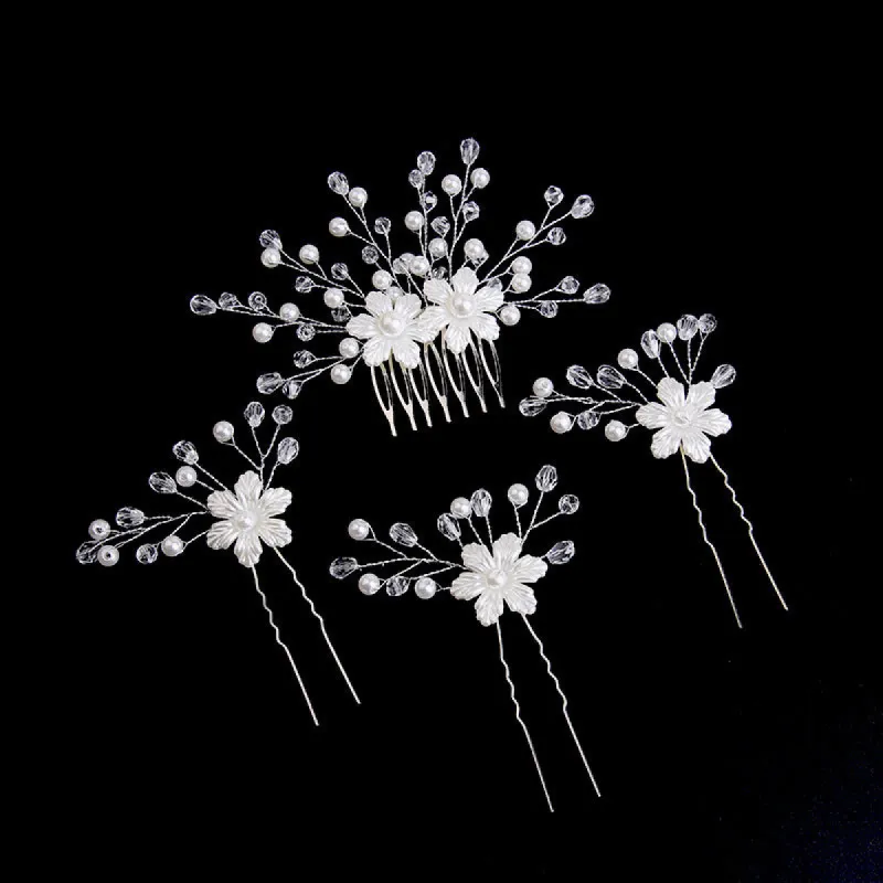 White Pearl Bride Combs 4 pieces  711765329091 sold by Cocomelody