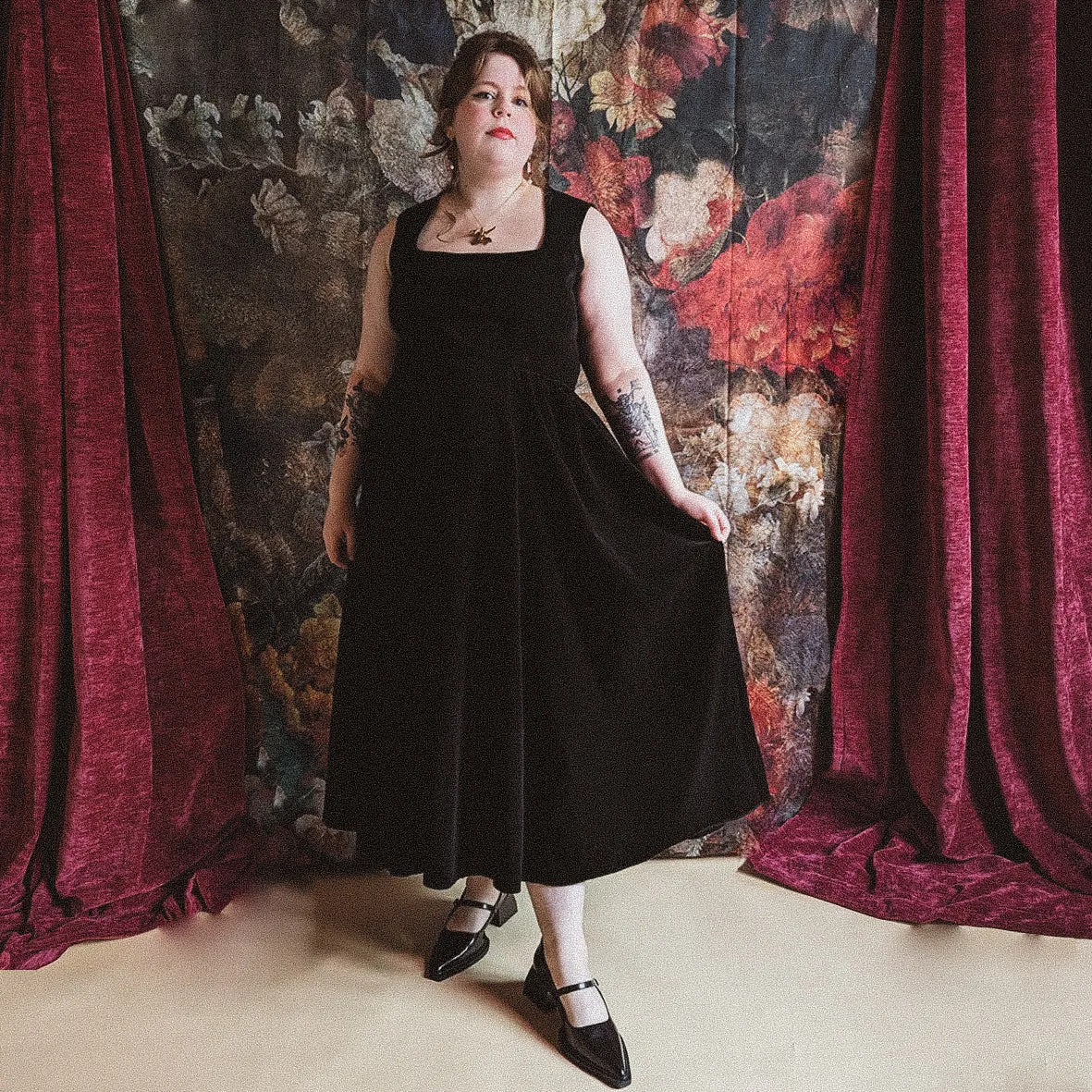 Emma Velvet Dress sold by Haus Dahlia