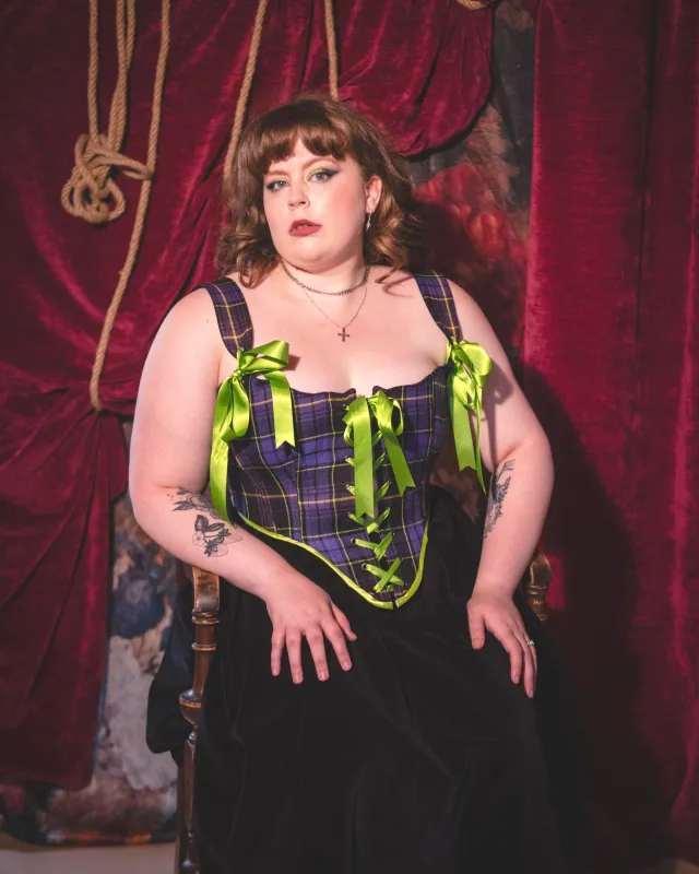 Regina Tartan Corset sold by Haus Dahlia