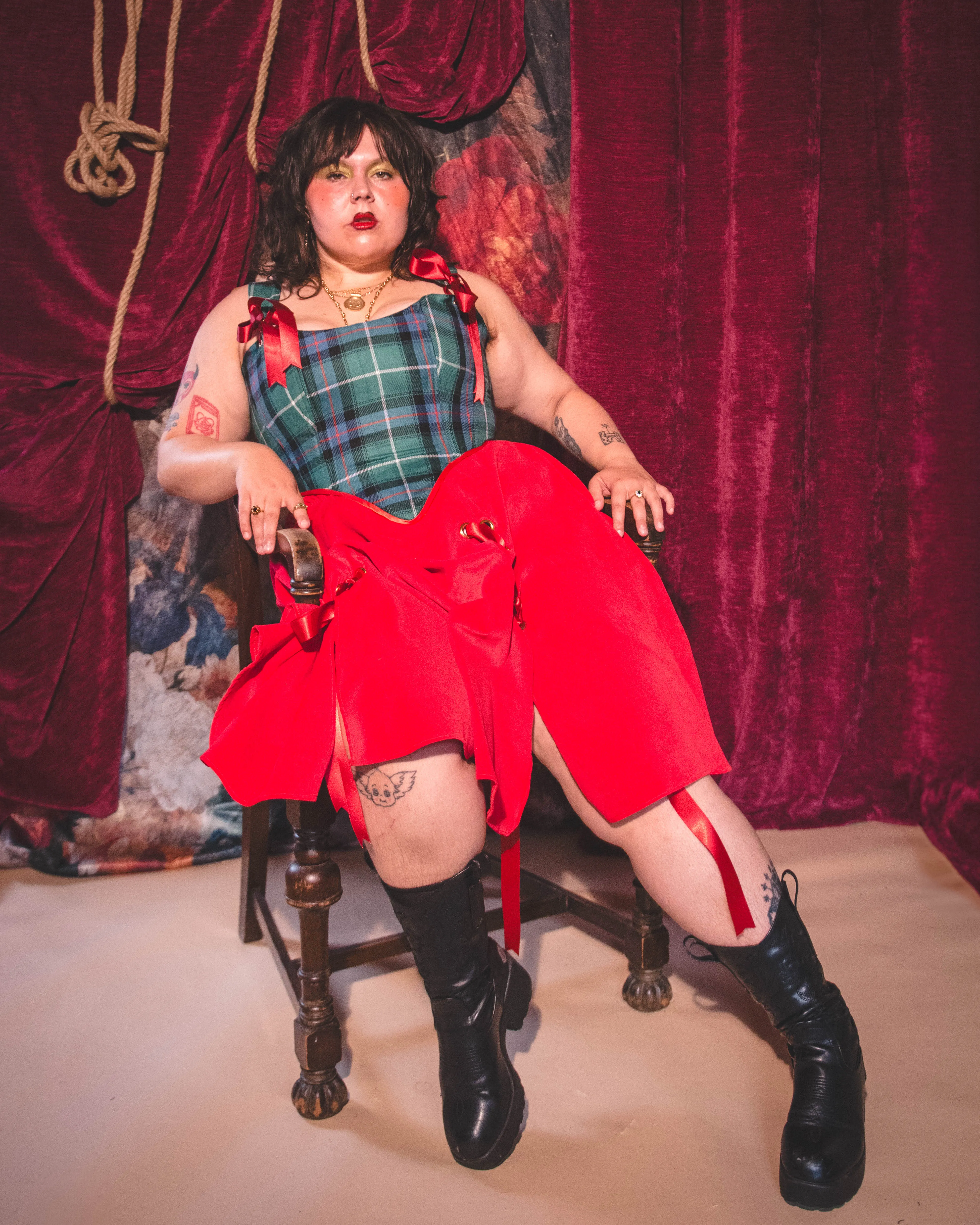 Regina Tartan Corset sold by Haus Dahlia product image thumbnail 5