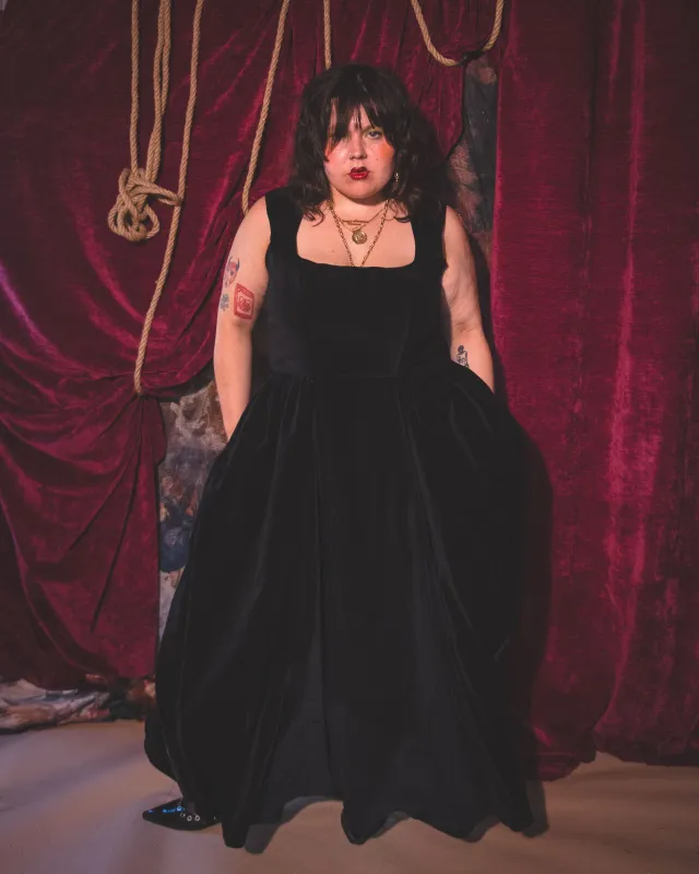 Rowan Velvet Dress sold by Haus Dahlia