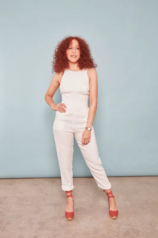 The Sisterhood ezp® Jumpsuit White Linen sold by Leim