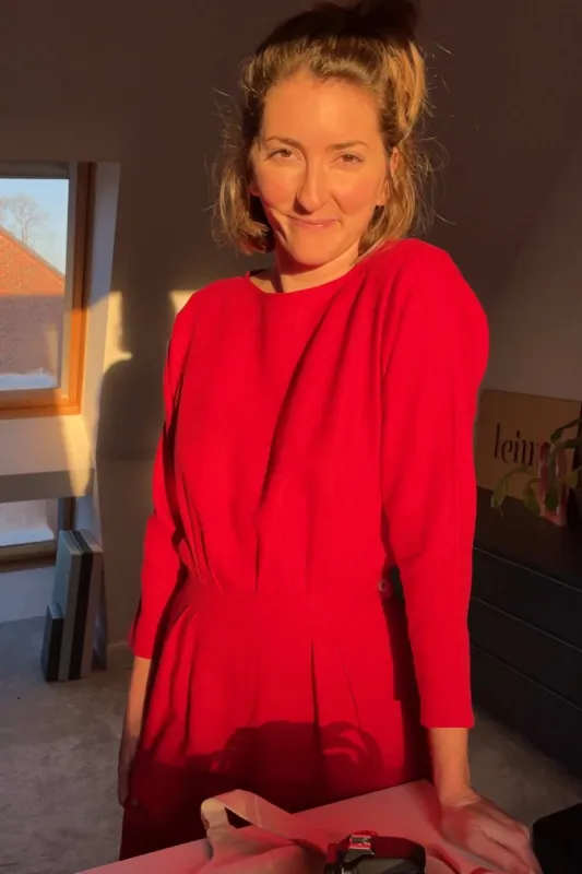 The Bringing Sexy Back ezp® Jumpsuit Scarlet Linen sold by Leim