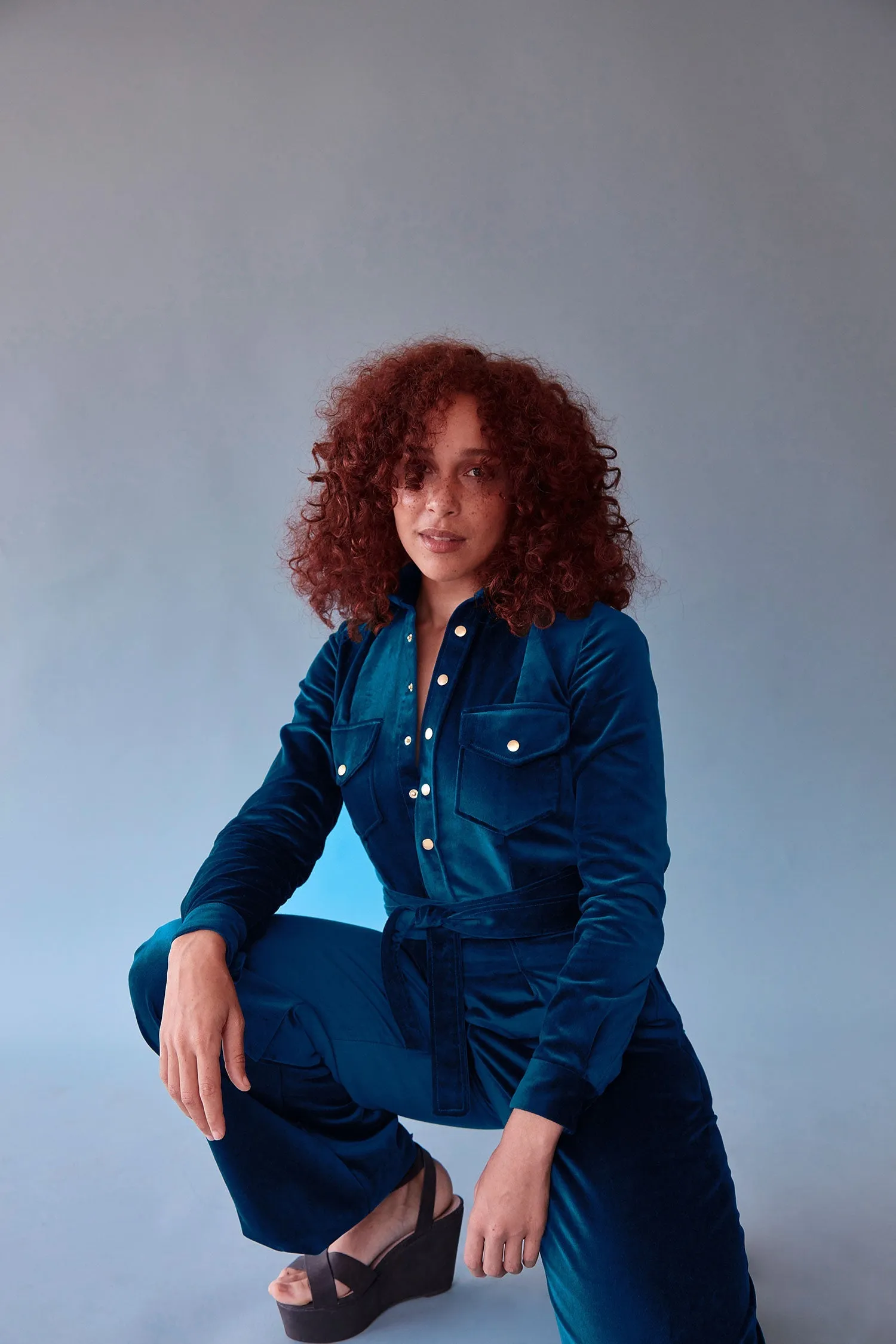 The Alex ezp® Boilersuit Petrol Velvet sold by Leim product image thumbnail 3