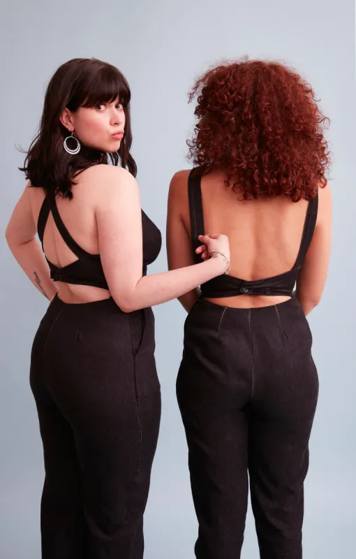 The Sisterhood ezp® Jumpsuit Black Organic Denim sold by Leim