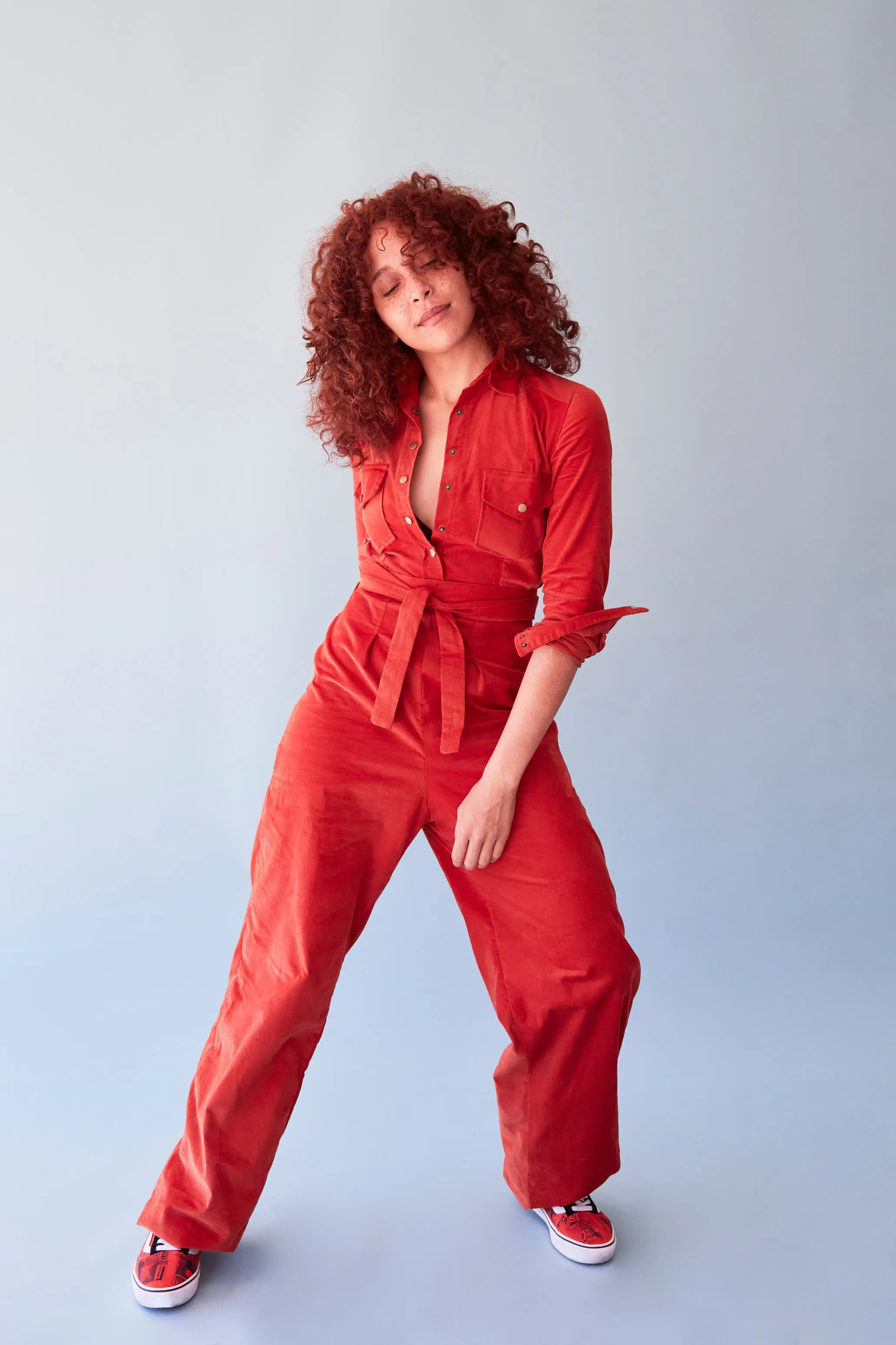 The Alex ezp® Boilersuit Sunset Needlecord sold by Leim