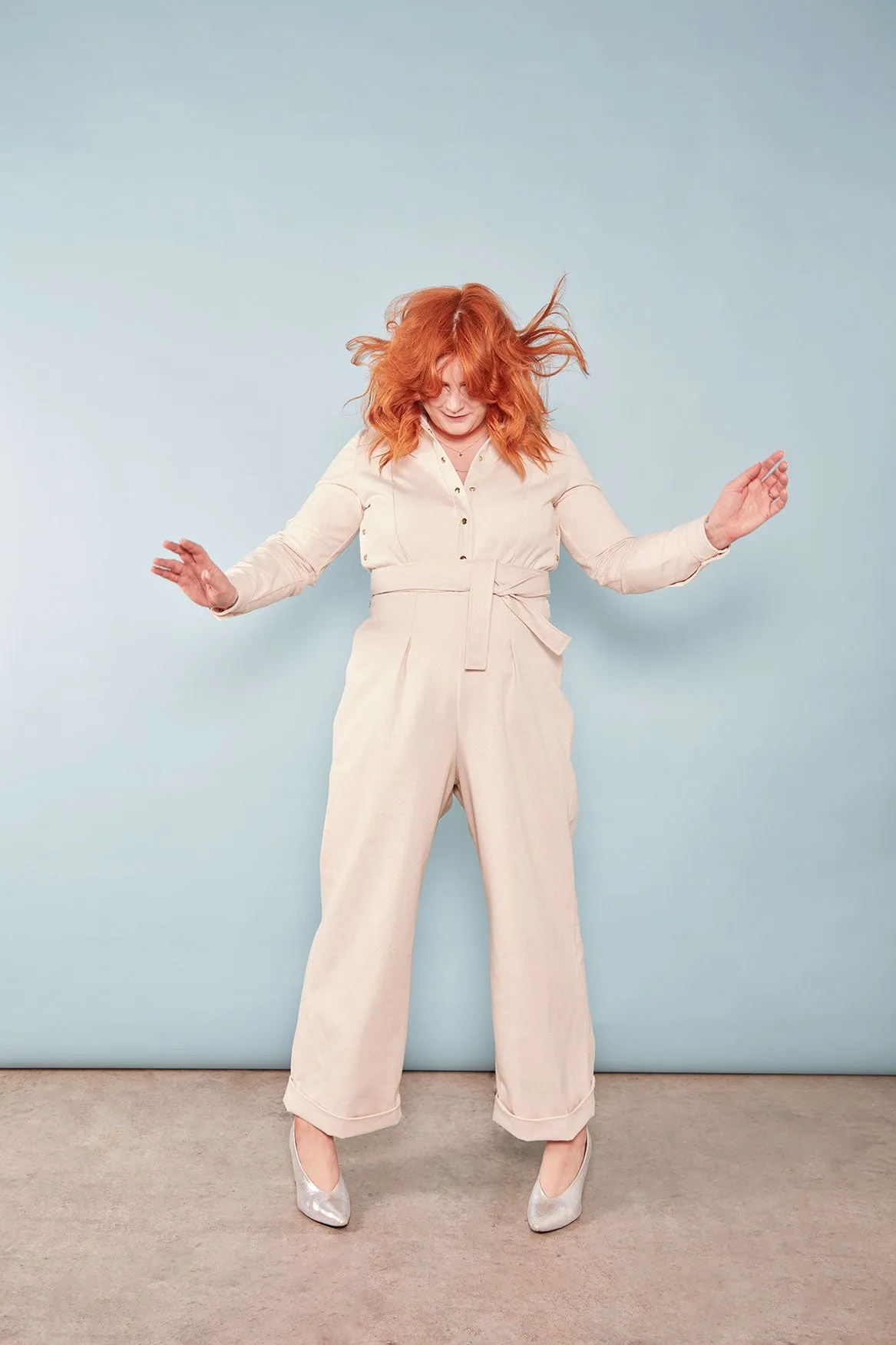 The Alex ezp® Boilersuit Ecru Organic Denim sold by Leim