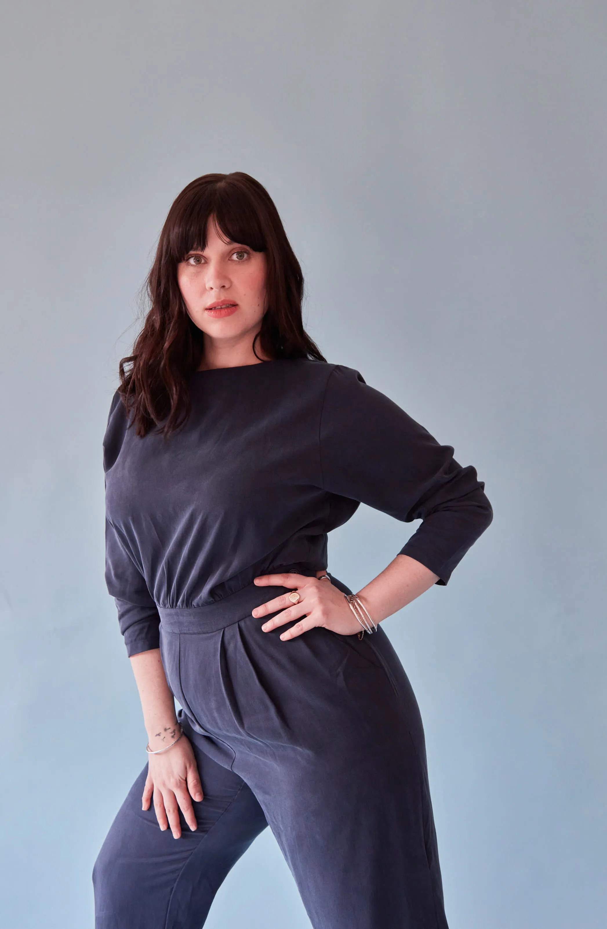 The Bringing Sexy Back ezp® Jumpsuit Navy Lyocell sold by Leim product image thumbnail 2