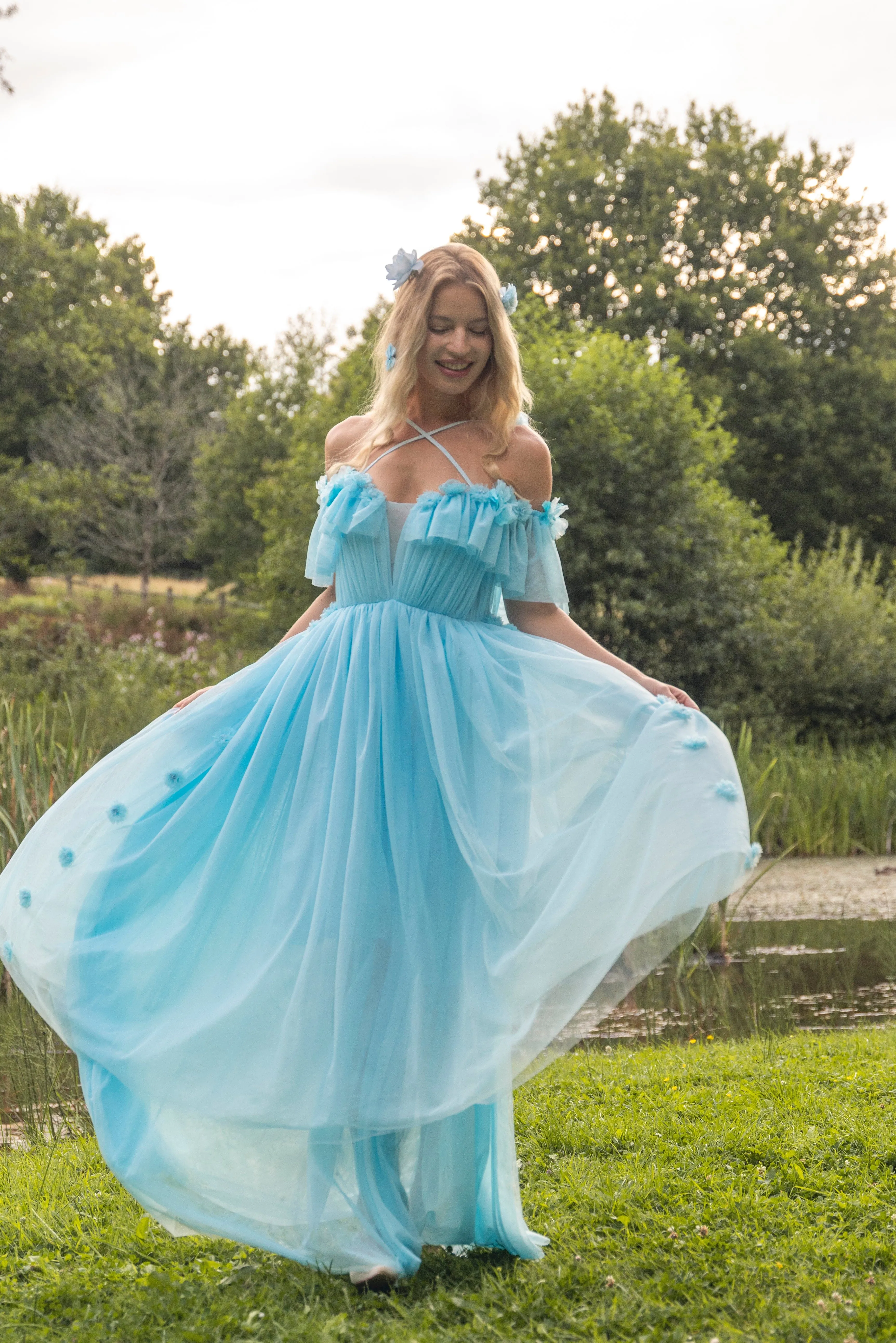 Flora Whisper Gown - Sky Blue sold by fairy tong product image thumbnail 3