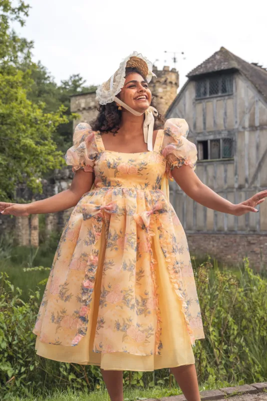 Rose Waltz Midi Dress - Sunshine Yellow sold by fairy tong