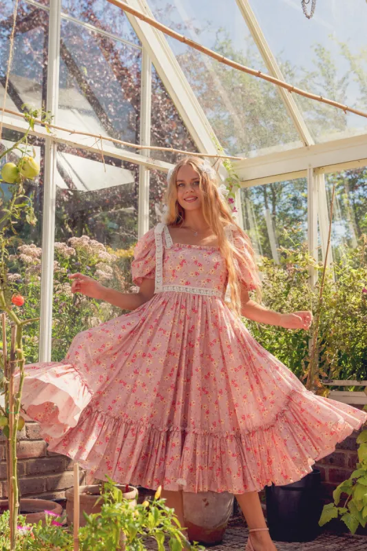 Cottage Magic Midi Dress - Dusty Pink sold by fairy tong