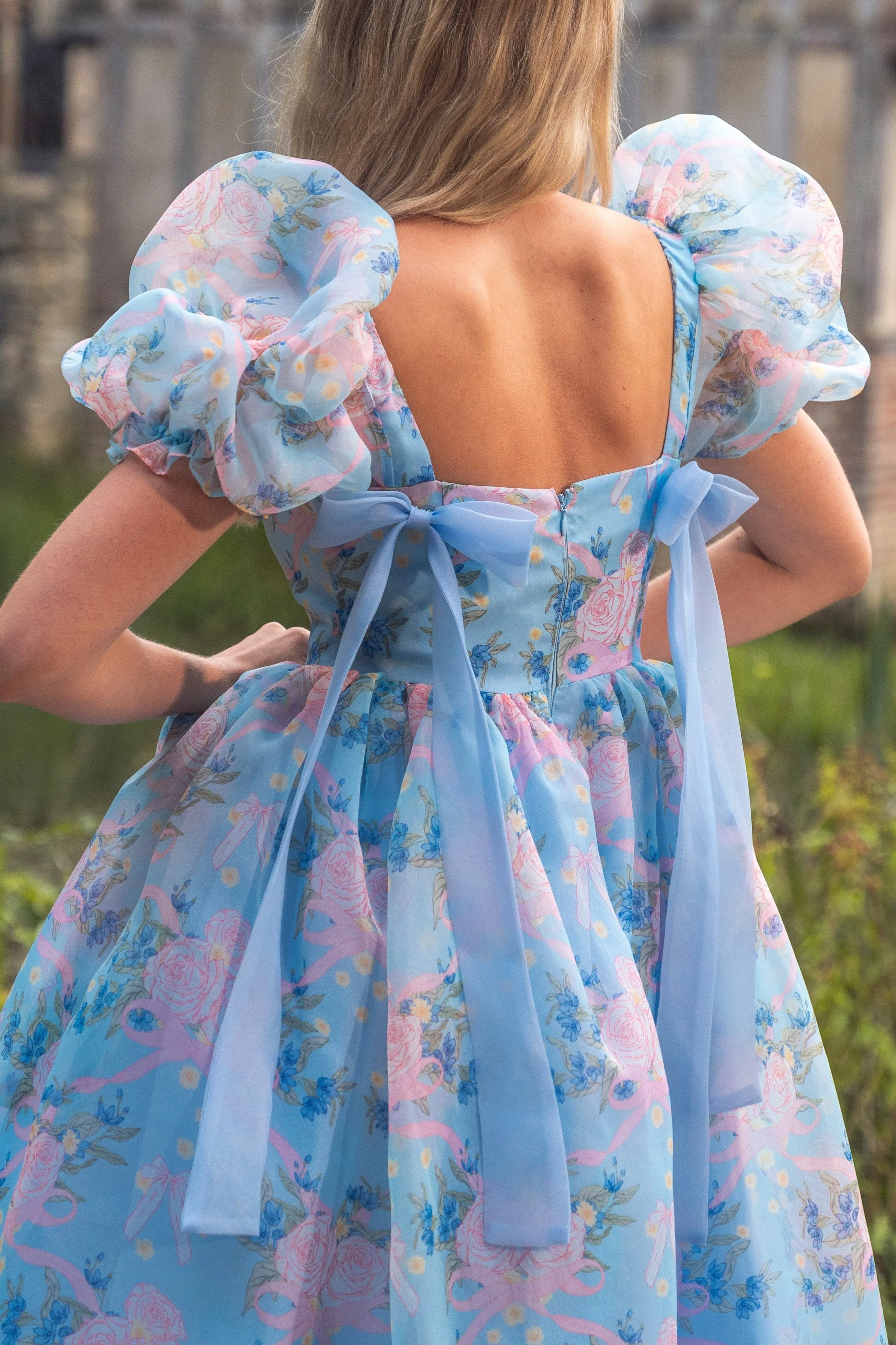 Rose Waltz Midi Dress - Soft Blue sold by fairy tong product image thumbnail 2