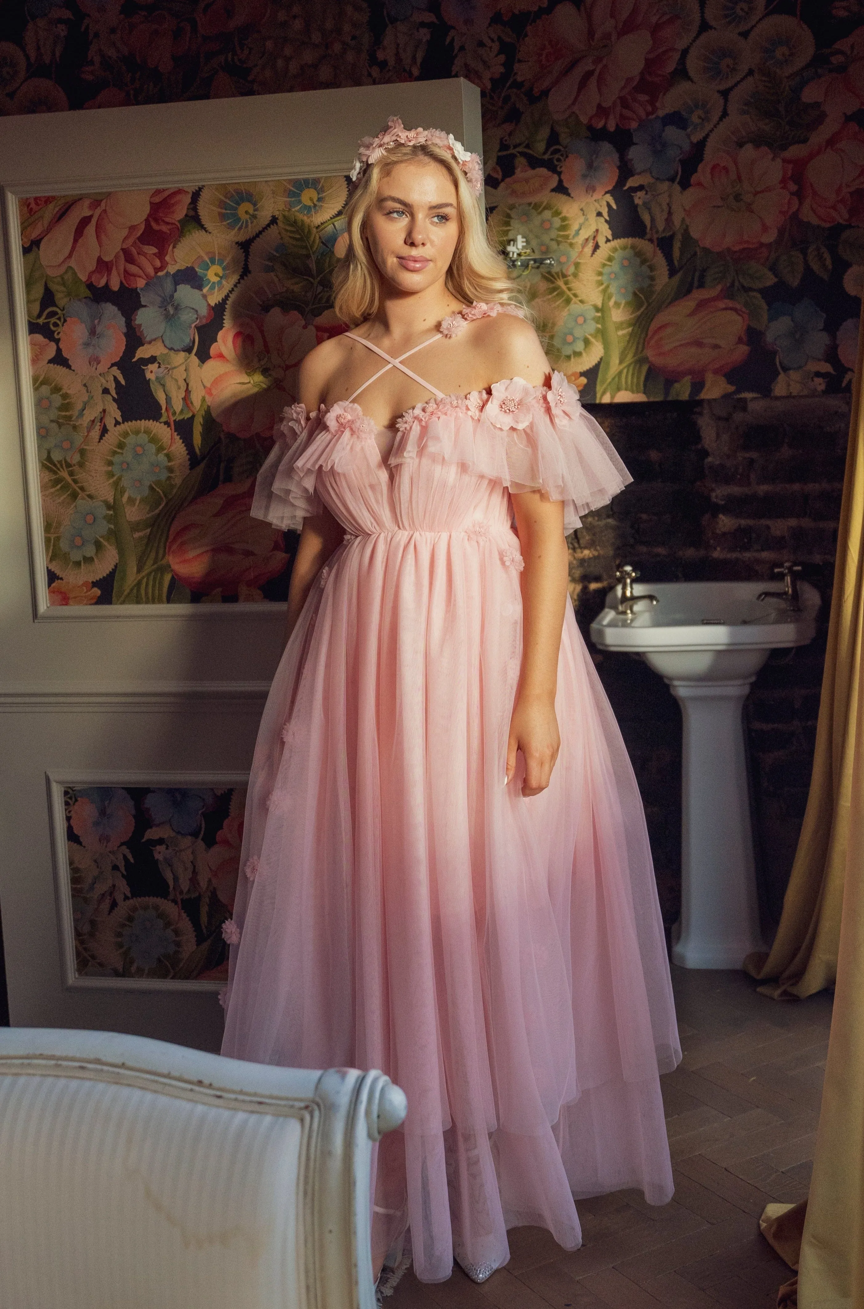 Flora Whisper Gown - Rose Pink sold by fairy tong