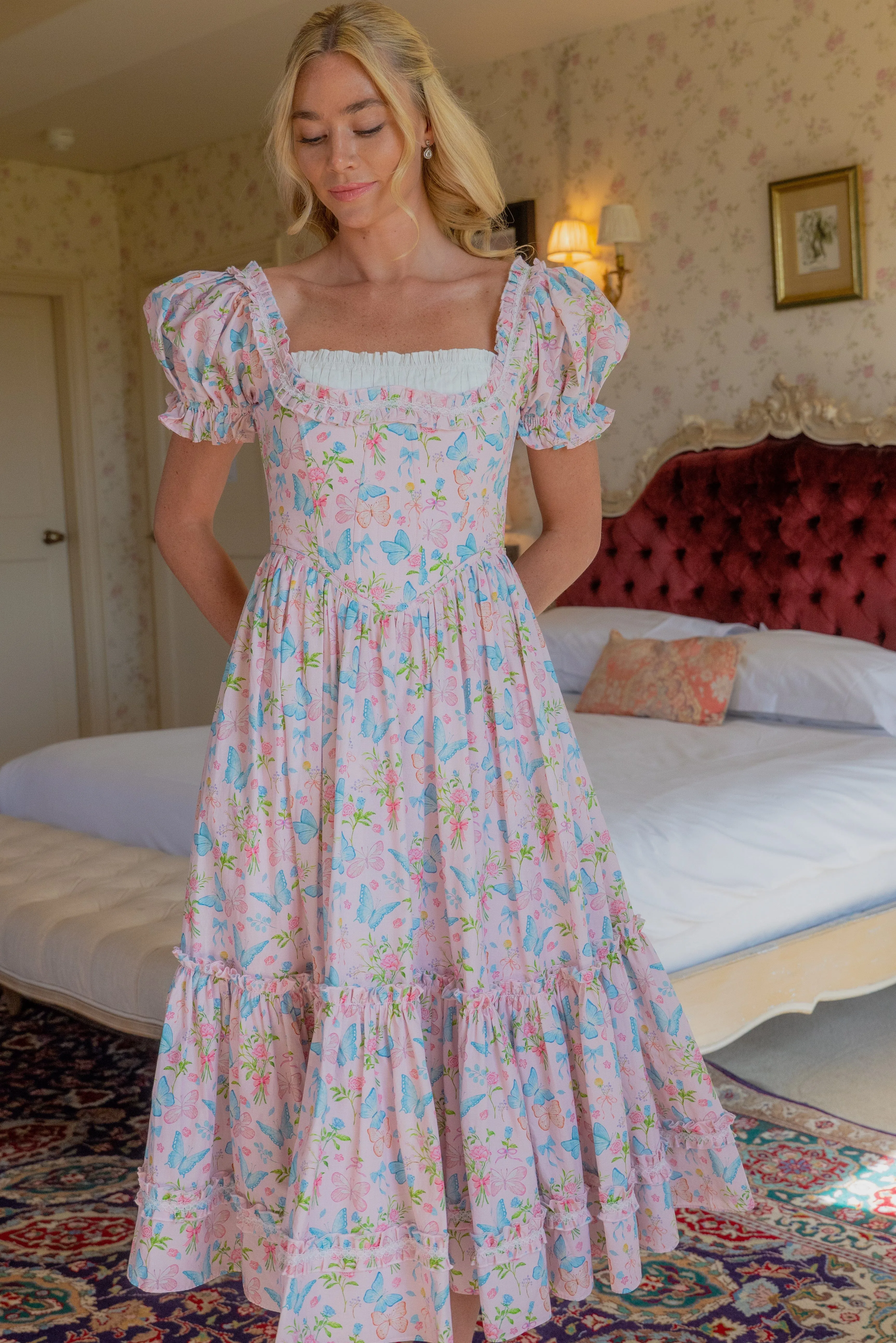 Butterflies in Bloom Corset Midi Dress sold by fairy tong product image thumbnail 3