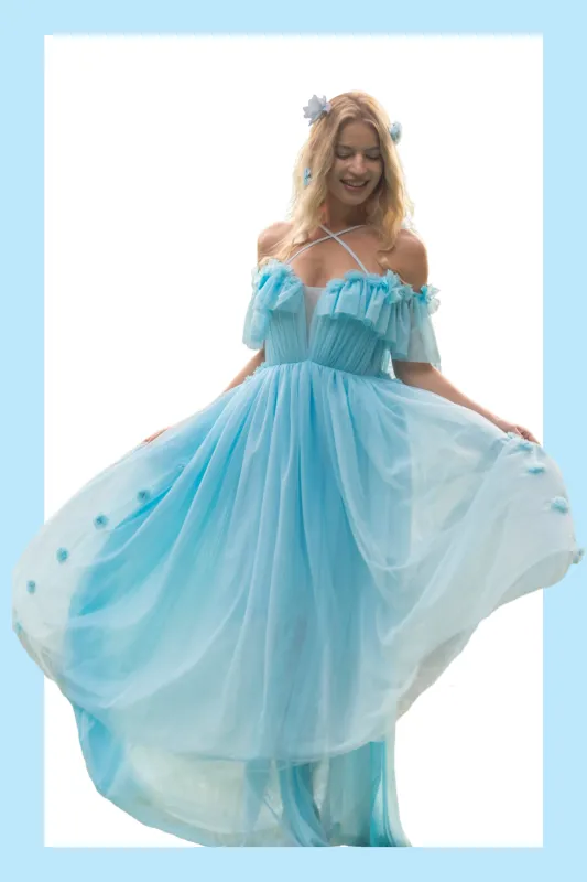 *Sample* Flora Whisper Gown - Sky Blue sold by fairy tong