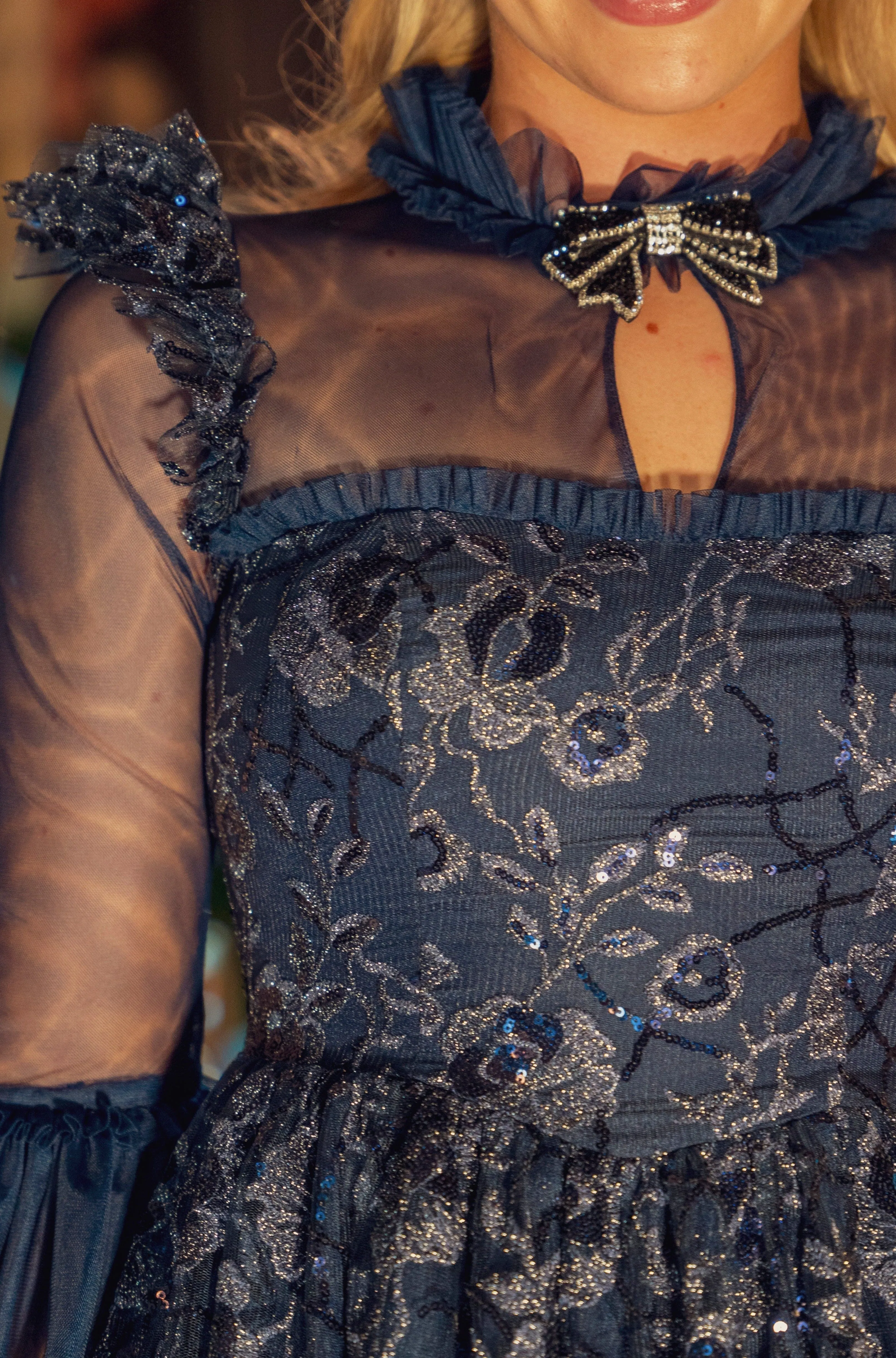 *Sample* Midnight Bloom Sequin Mini Dress sold by fairy tong product image thumbnail 4