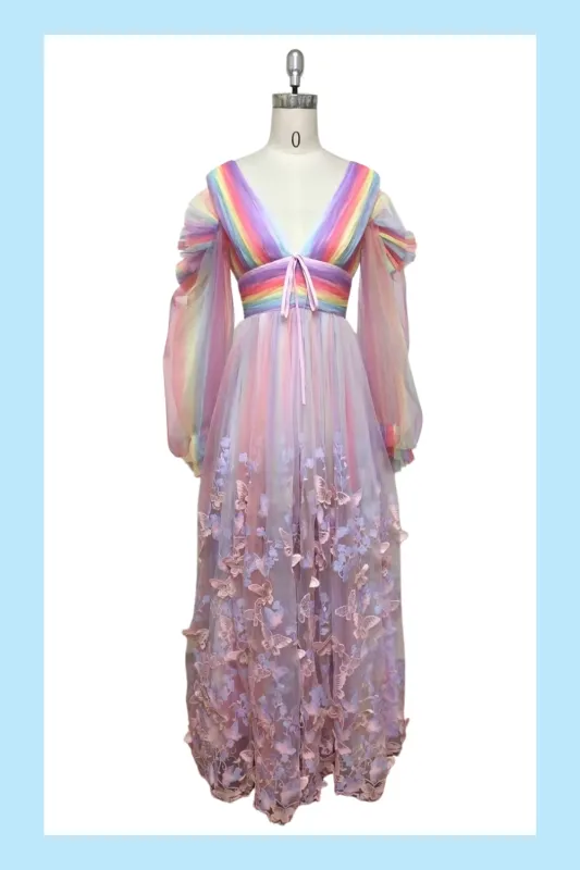 *Sample* Aurora Butterfly Gown - Rainbow sold by fairy tong