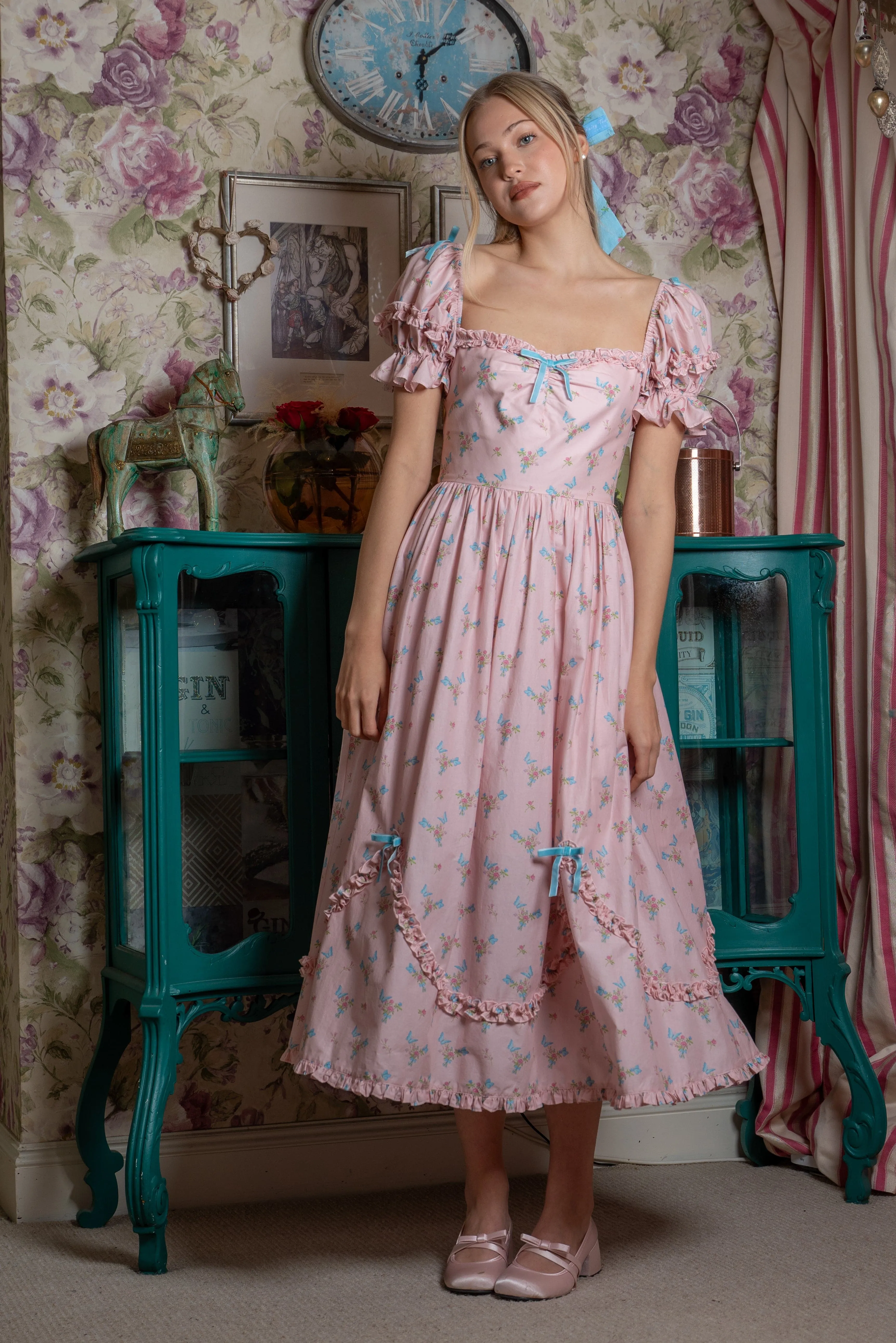 Velvet Flutter Midi Dress sold by fairy tong product image thumbnail 4