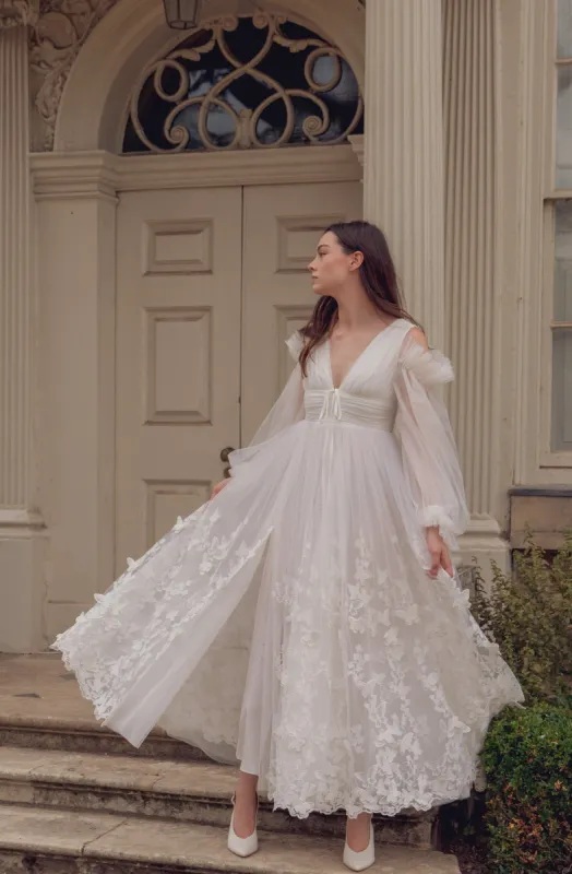 Aurora Butterfly Gown - Diamond White sold by fairy tong