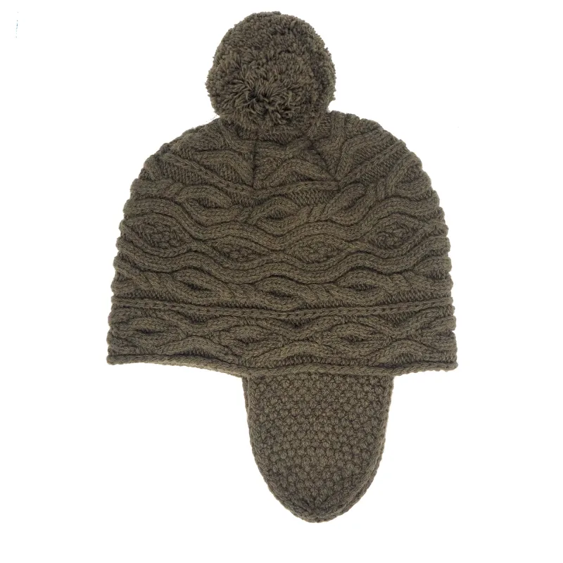 LAST ONE Knit Line Pom Pom Beanie // Lambswool Blend (OS) sold by Found Feather