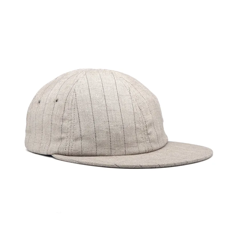 LAST ONE Main Line Classic 6 Panel Cap // Linen blend stripe (2 colors SM / ML) made by Found Feather